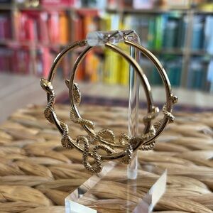Betsey Johnson Gold Snake Hoop Earrings